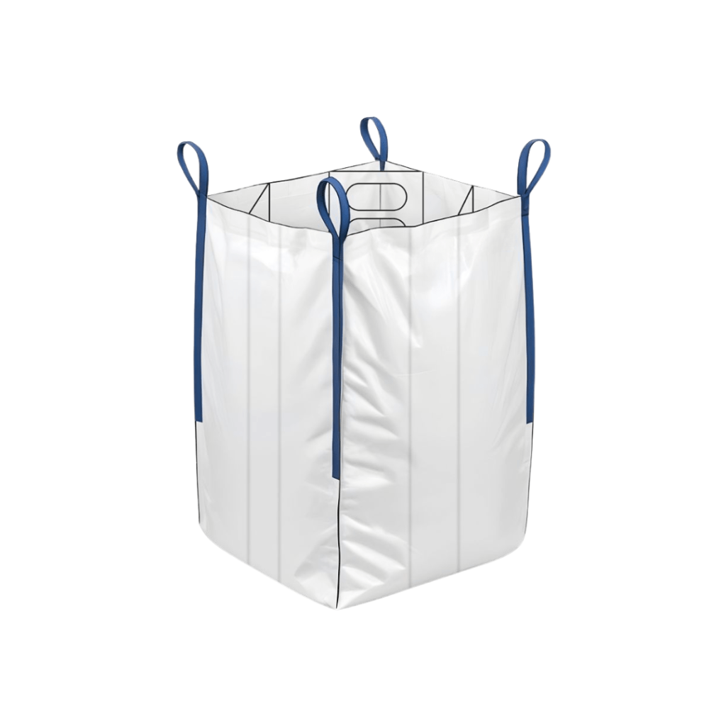 Baffle bulk bags (FIBC) holding shape for stable pallet stacking.