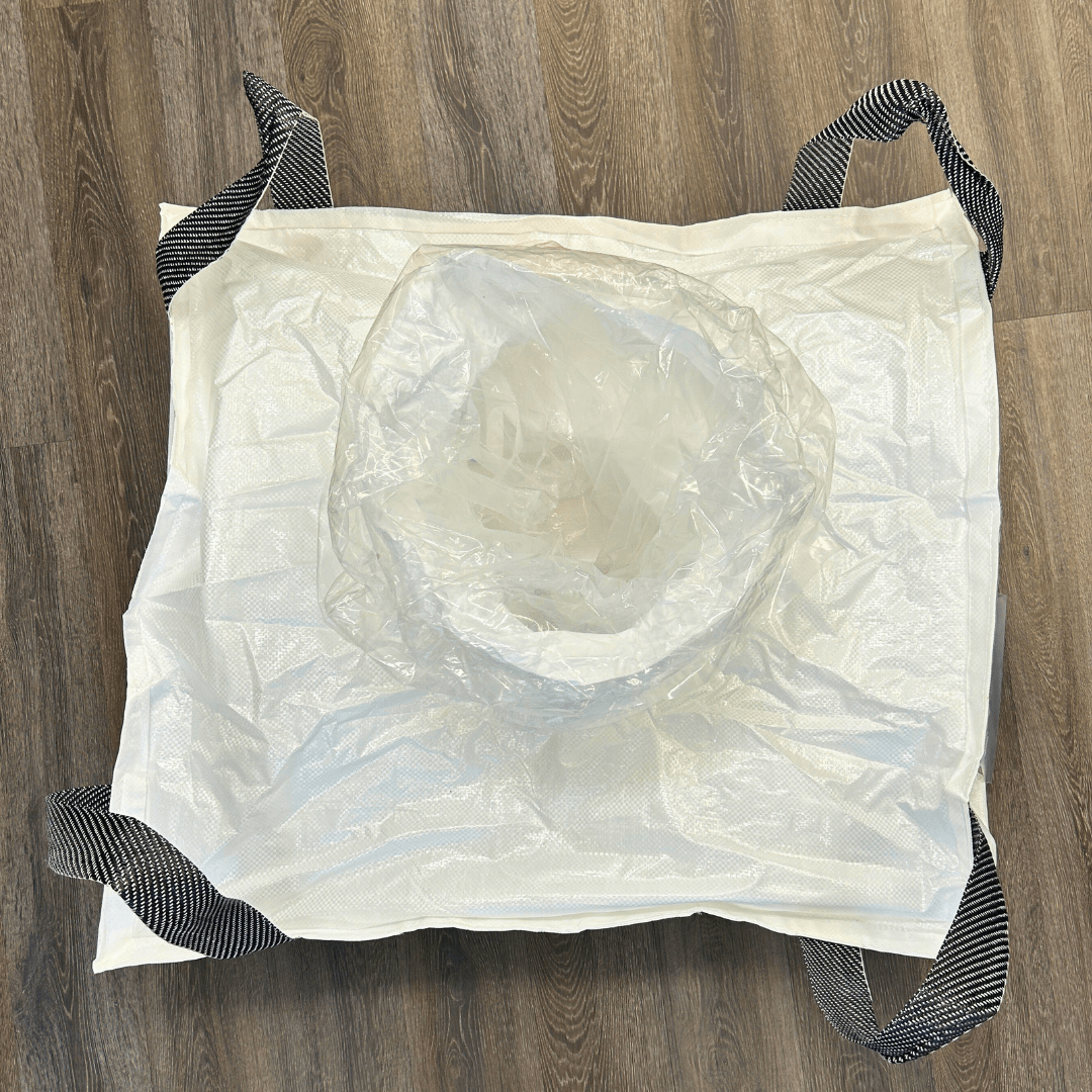 Lined bulker bags showing top insert.