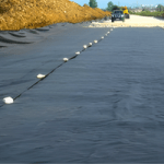 Woven PP for geotextiles on roads.