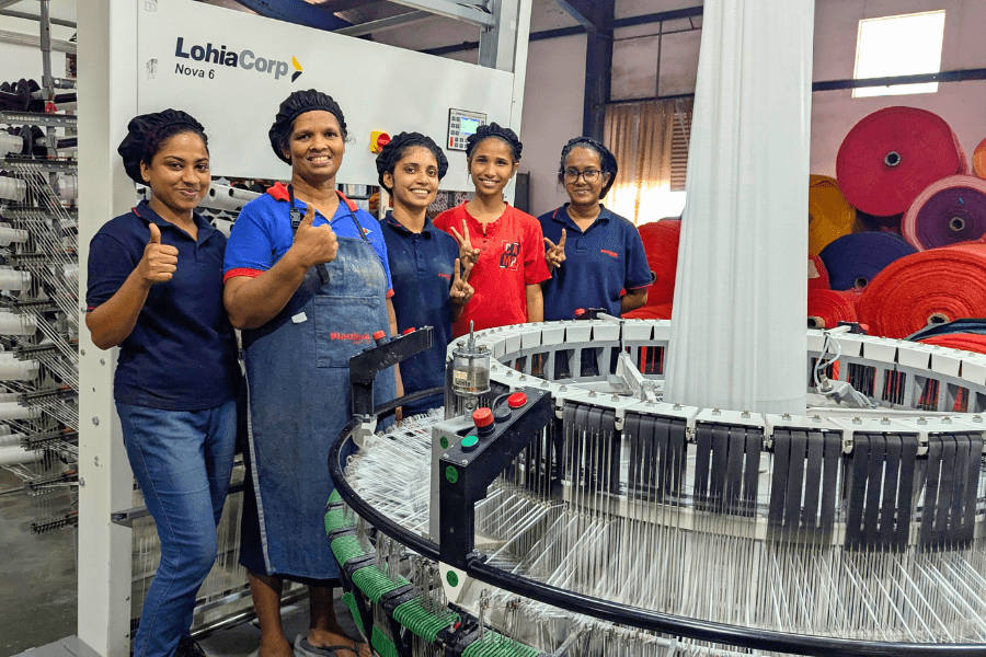 Careers at Plastipak showing ladies weaving.